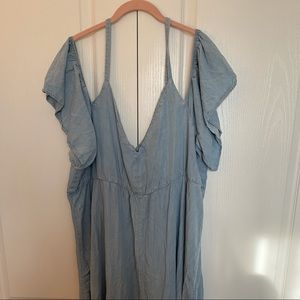 ELIQUII Women’s Plus Size Long Denim Maxi Dress Size:26